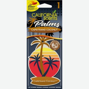 Освежитель воздуха California Scents Palms Кокос Капистрано для автомобиля, 1 шт