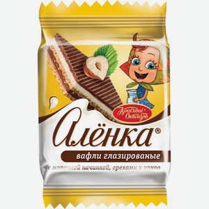 Вафли с молочной начинкой орехами и какао Алёнка 20г