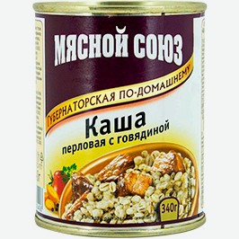 Каша Перловая Мясной Союз, С Говядиной, 340 Г
