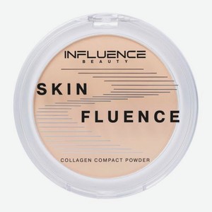 Компактная пудра для лица с коллагеном тон 02 Бежевый Influence Beauty Skinfluence 8 г