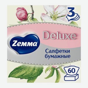Салфетки бумажные в коробке Zewa Deluxe Арома Коллекция 3 слоя 60шт в ассортименте 110 г