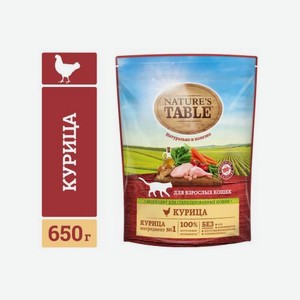 Сухой корм для кошек с курицей Natures Table 650г 650 г