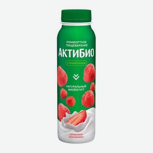 Биойогурт питьевой Актибио Клубника земляника 1.5% 260г 260 г