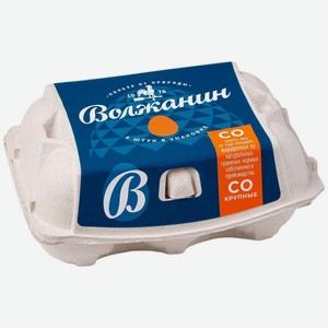 Яйца Волжанин куриные пищевые столовые отборной категории, 6шт