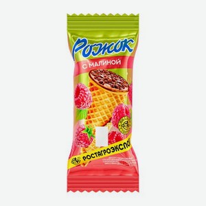 Творожный десерт в вафельном рожке с малиной А.Ростагрокомплекс 15% 60г 60 г