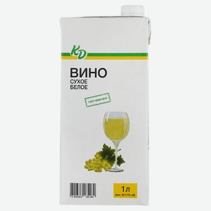 Вино «Каждый день» белое сухое Россия, 1 л