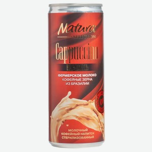 БЗМЖ Напиток мол-коф Natura Selection Cappuccino карамель 22