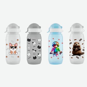 Бутылка Wowbottles с трубочкой 400 мл, 1 шт в ассортименте