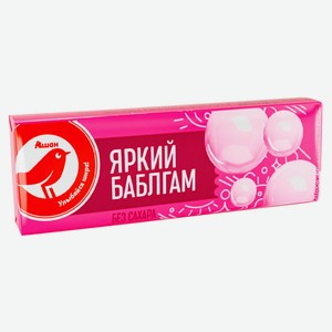 Жевательная резинка АШАН Красная птица без сахара Яркий баблгам, 13,2 г