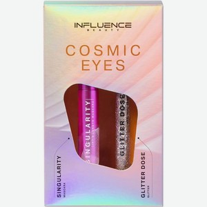INFLUENCE BEAUTY Подарочный набор для безупречного взгляда и сияния (тушь  LASH SINGULARITY  + глиттер  GLITTER DOSE ), черный 9 мл + золотой 6,5 мл