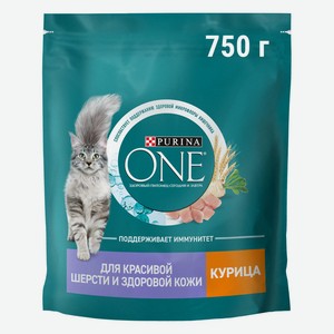 Корм сухой PURINA ONE для взрослых кошек для красивой шерст