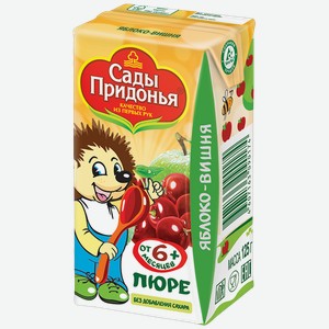 Пюре САДЫ ПРИДОНЬЯ, Яблоко-вишня, 125г