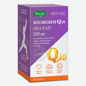 ЭВАЛАР Коэнзим Q10 100 мг, 60 капсул