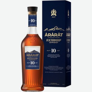 Коньяк Арарат Ахтамар армянский 10-летний в подарочной упаковке 40% 500мл, 500 мл