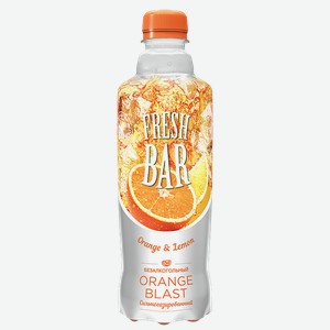 Напиток сильногазированный ФРЕШ БАР, оранж бласт, 0,48л