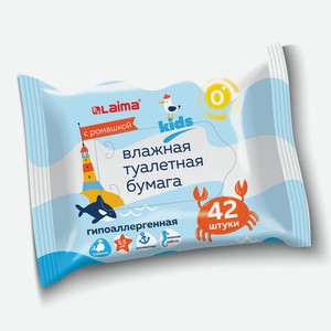 Бумага туалетная влажная детская 42шт