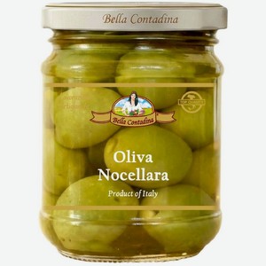 Оливки Bella Contadina Ночеллара с косточкой в рассоле, 185г