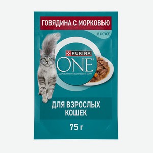 Корм влажный Purina ONE для взрослых кошек с говядиной и мор