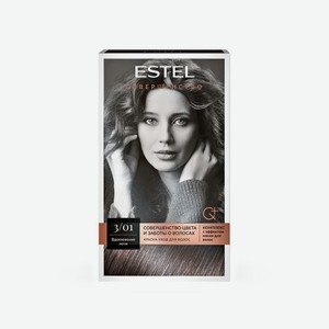 Краска - уход для волос Estel Совершенство 3/10 Тёмный шатен натурально-пепельный