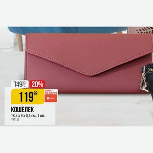 КОШЕЛЕК 18,5 х 9 х 0,5 см, 1 шт.