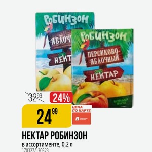 НЕКТАР РОБИН30Н в ассортименте, 0,2 л