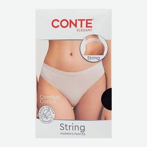 Трусы женские стринги чёрные р.xs-l Conte в ассортименте 44 г