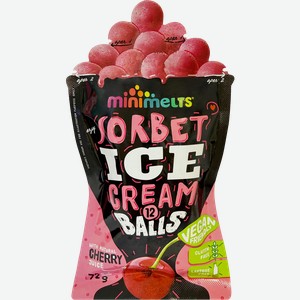 Сорбет MINIMELTS Шарики фруктовые со вкусом вишни, с змж, 72г