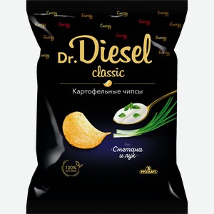 Чипсы картофельные DR.DIESEL Со вкусом сметаны и лука, 120г