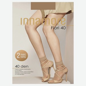 Носки Innamore Fiori 40 den Daino темно-бежевые, 2 пары