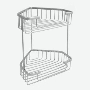 SOLINNE Полка двойная угловая решетчатая Base, Серебряный