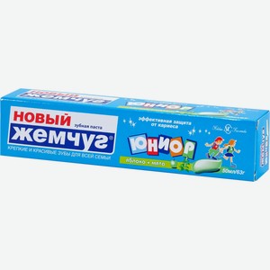 Зубная паста Новый Жемчуг Юниор яблоко и мята, 50мл