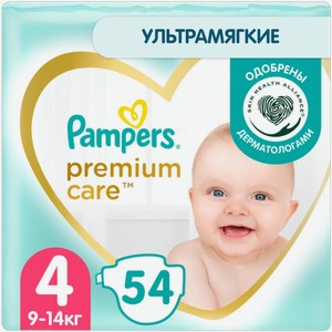 Подгузники Pampers Premium Care 4 Maxi 9-14кг 54 штуки 1.5 кг