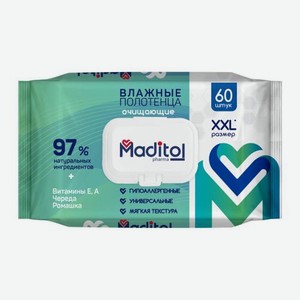 Влажные очищающие полотенца Maditol Pharma 60шт 447 г