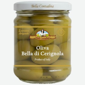 Оливки Bella ContadinaA Белла Ди Чериньола с косточкой в рассоле, 185г