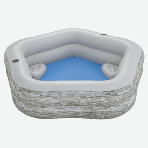 Бассейн надувной семейный BESTWAY TruPrint с рисунком под каменную кладку, 213x206x53 см