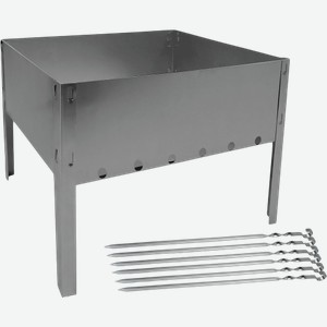 Мангал Дача сборный с 6 шампурами 40*24*24см 1.1 кг