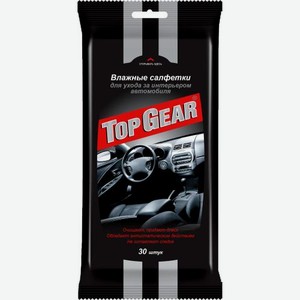 Салфетки влажные Top Gear для ухода за интерьером автомобиля 30шт 130 г