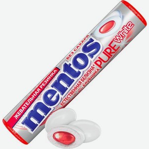 Драже Pure White жевательные со вкусом клубники Mentos 16г 16 г