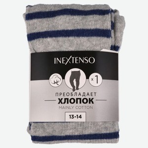 Колготки для девочки InExtenso серые в полоску, р 8/10-13/14
