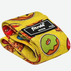 FITRULE Фитнес-резинка принтованная тканевая пончик, 41кг, Желтый