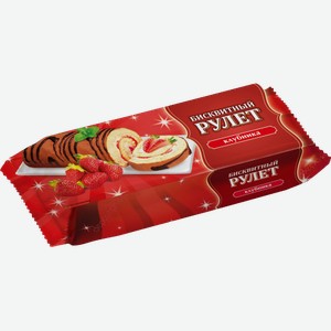 Рулет бисквитный Клубничный 200г/180г 200 г