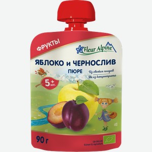 Пюре детское из яблока и чернослива Fleur Alpine с 5 месяцев 90 г 90 г