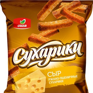 Сухарики ржано-пшеничные ОКЕЙ со вкусом сыра 50г