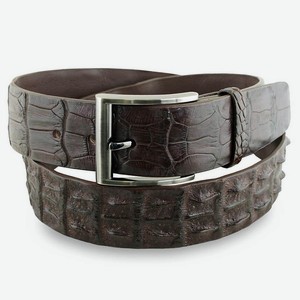 EXOTIC LEATHER GENUINE PREMIUM ACCESSORIES Широкий крокодиловый ремень, цвет: Темно-коричневый, размер: 125х4,5 см