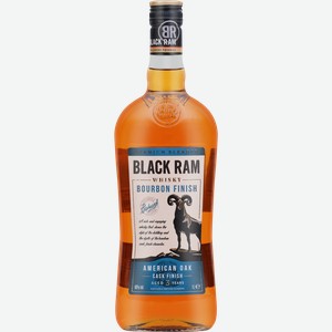 Виски BLACK RAM Бурбон Финиш купажированный выдержка 3 года 40%, 1л