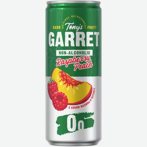 Пивной Напиток Б/А Tony s Garret Hard Raspberry Peach Светл. Фильтр. Пастер. Ж/Б 0,33Л