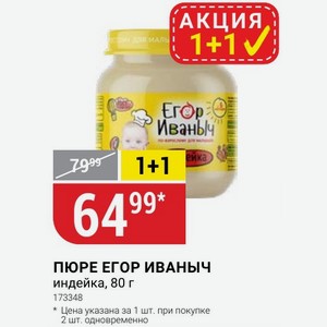 ПЮРЕ ЕГОР ИВАНЫЧ индейка, 80 г