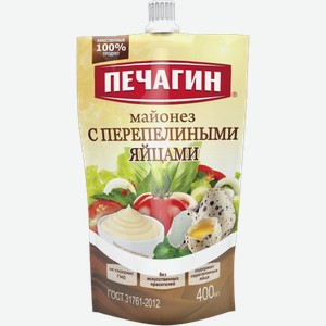 Майонез Печагин с перепелиными яйцами 50% 380г 380 г
