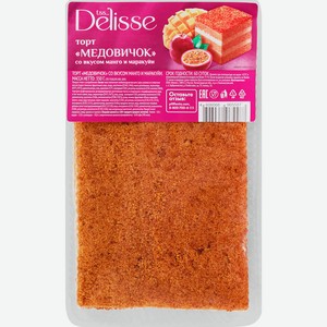 Торт DELISSE Медовичок со вкусом манго и маракуйи, 350г