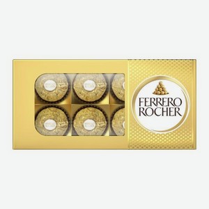 Конфеты Ferrero Rocher из молочного шоколада с начинкой из крема и лесного ореха 75г 77 г
